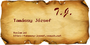 Tamássy József névjegykártya